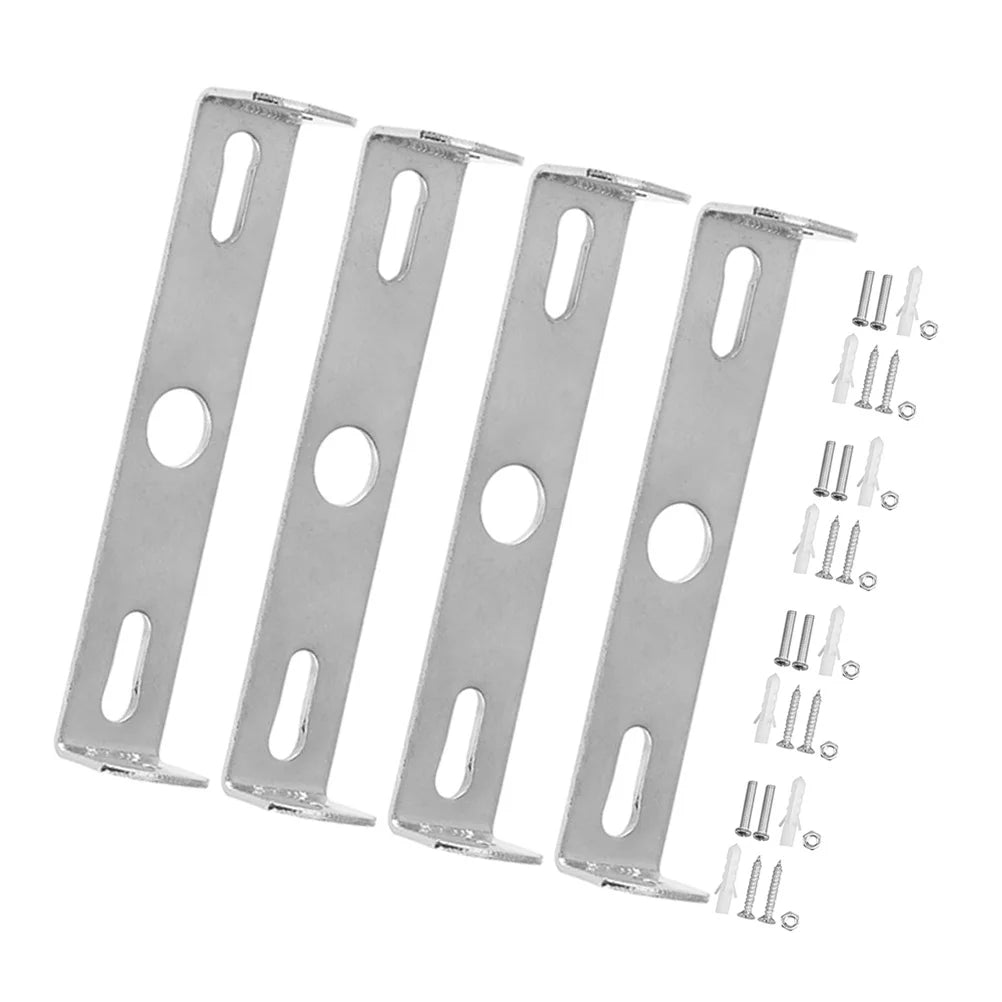Kit de 4 plaques de plafonnier métal argenté pour lustre