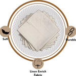 Des serviettes en lin naturel et durable, douces et résistantes, pour une qualité textile supérieure.