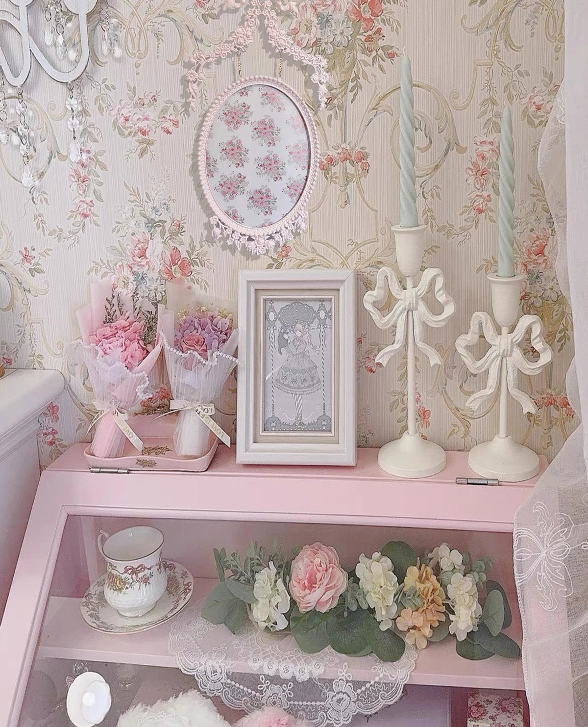 Cadre photo vintage en alliage métal couleur blanc - élégance pour salon et intérieur