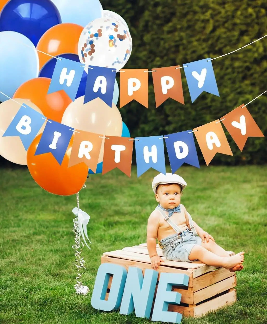 Bannière joyeux anniversaire en papier cartonné