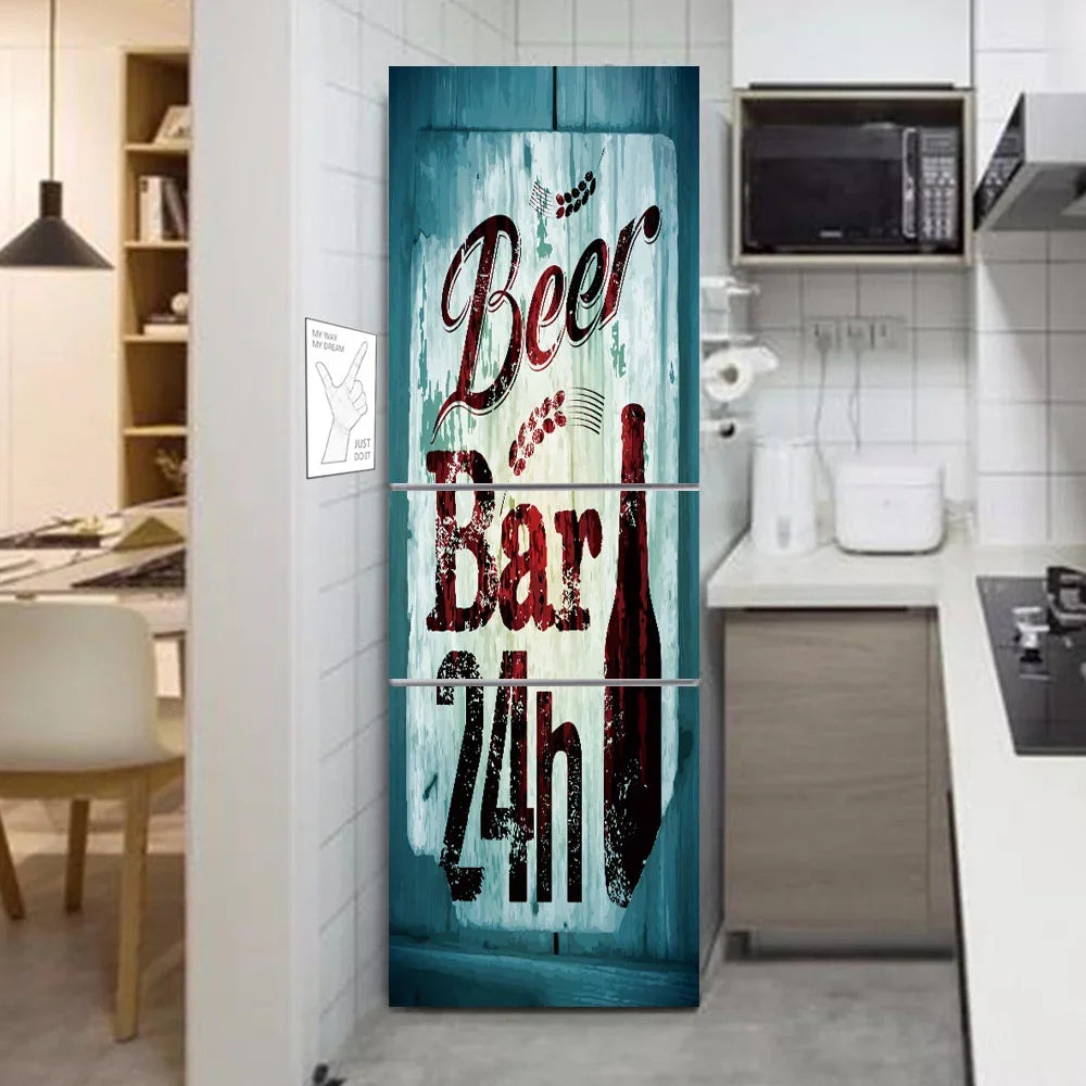 Autocollant cabine téléphonique sur une armoire de cuisine blanche