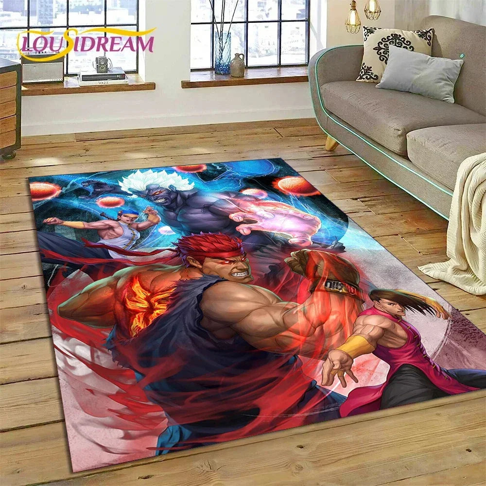 Tapis Street Fighter dans une chambre à coucher