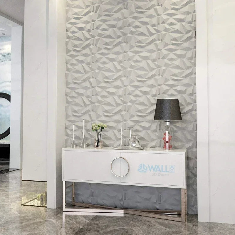 Panneau mural 3D gris clair pour salon
