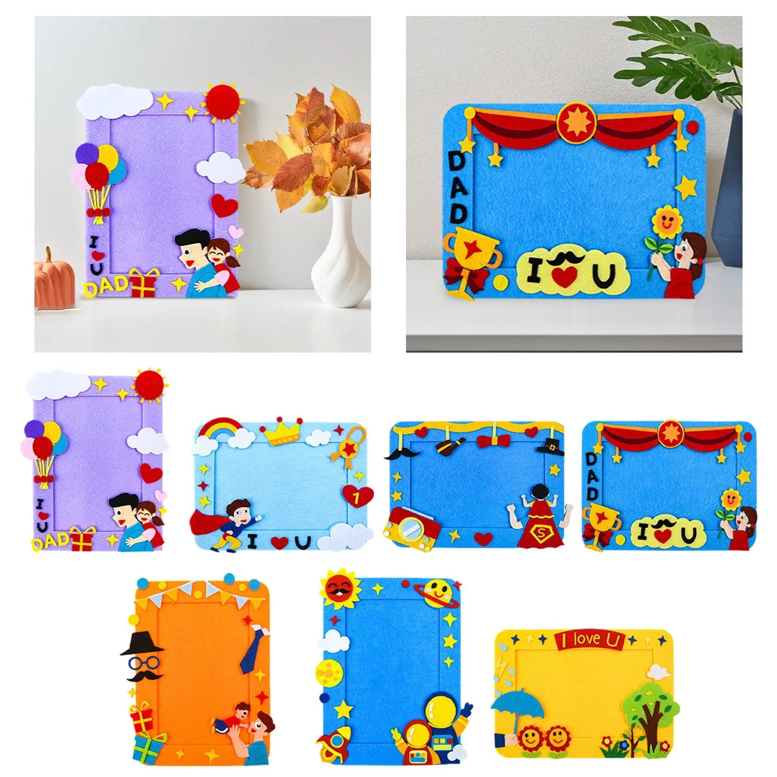 Cadre photo DIY bourgogne avec dessin d'enfant