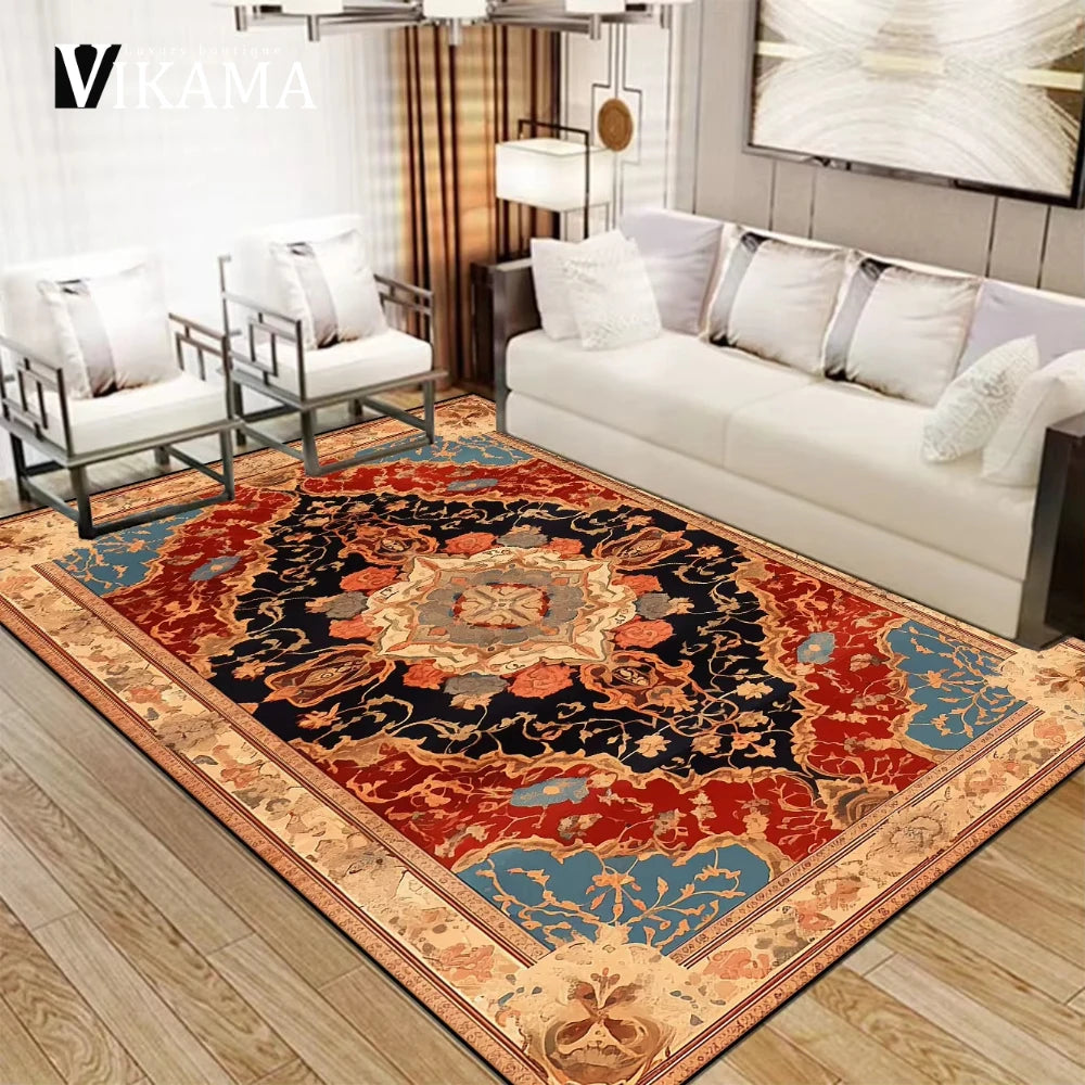 Tapis vert rectangle dans un espace de prière apaisant