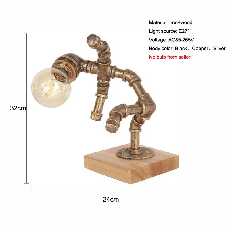 Lampe rétro style américain sur table de nuit