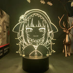 Veilleuse anime 3D avec eclairage LED multicolore dans une chambre d'ado