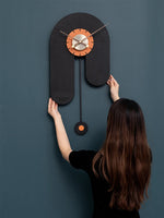 Horloge murale design bois mécanisme silencieux