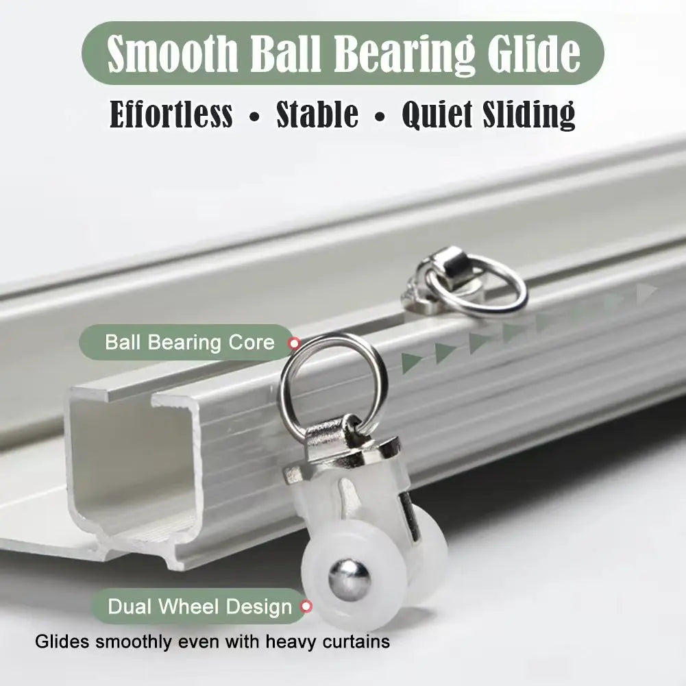 Rail pour rideau double compact aluminium blanc