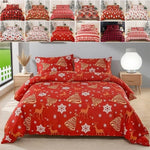 Détail de la texture jacquard de la housse de couette de Noël