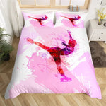 Housse de couette yoga colorée dans chambre zen