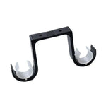 Supports de tringle à rideau double en aluminium blanc installés avec rideau