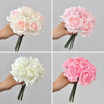 Bouquet de roses bouclées artificielles en soie haut de gamme