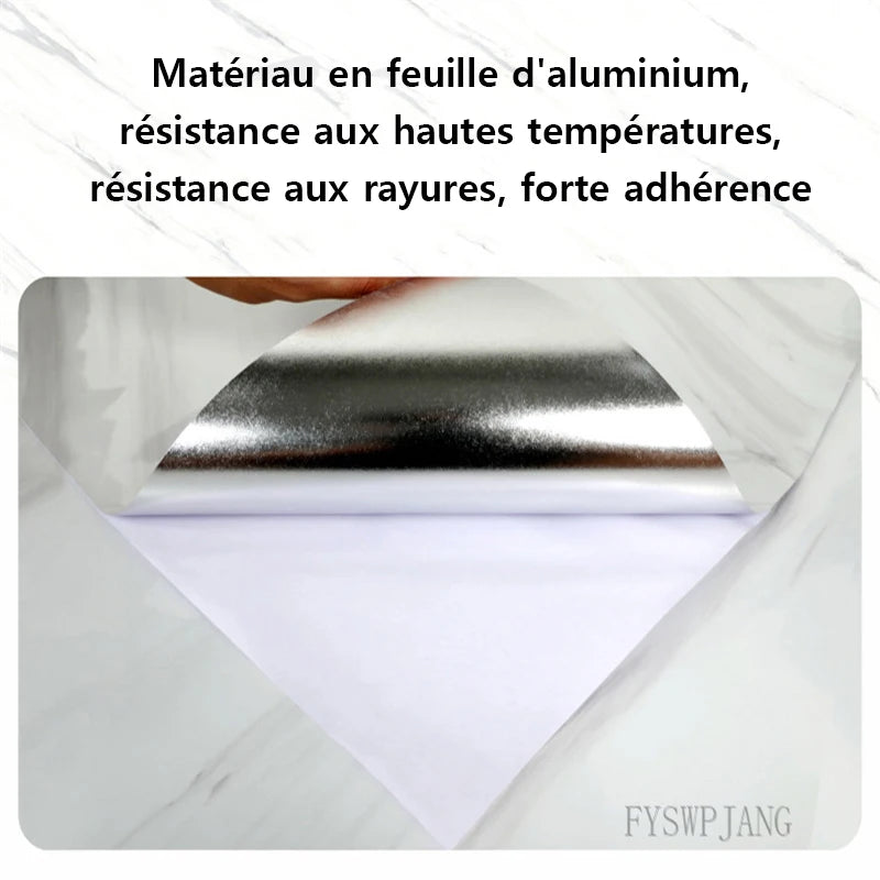Papier peint autocollant marbre blanc pour salle de bain