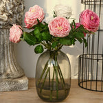 Rose artificielle hydratante 45cm en soie blanche