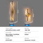 Applique murale LED spirale acrylique blanche éclairage doux