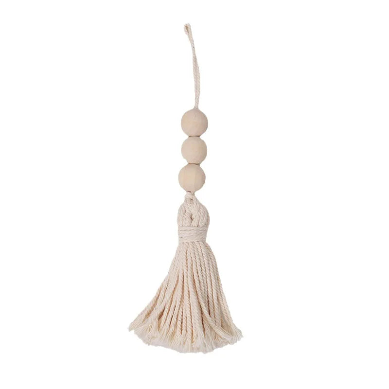 Guirlande artisanale perles bois gris