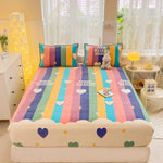Drap-housse en flanelle velours épais pour lit double, couleur violette