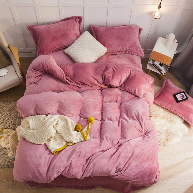 Housse de couette unie 220x240 flanelle douce