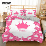 Ensemble de literie rose 140x200 pour chambre de fille avec motifs imprimés