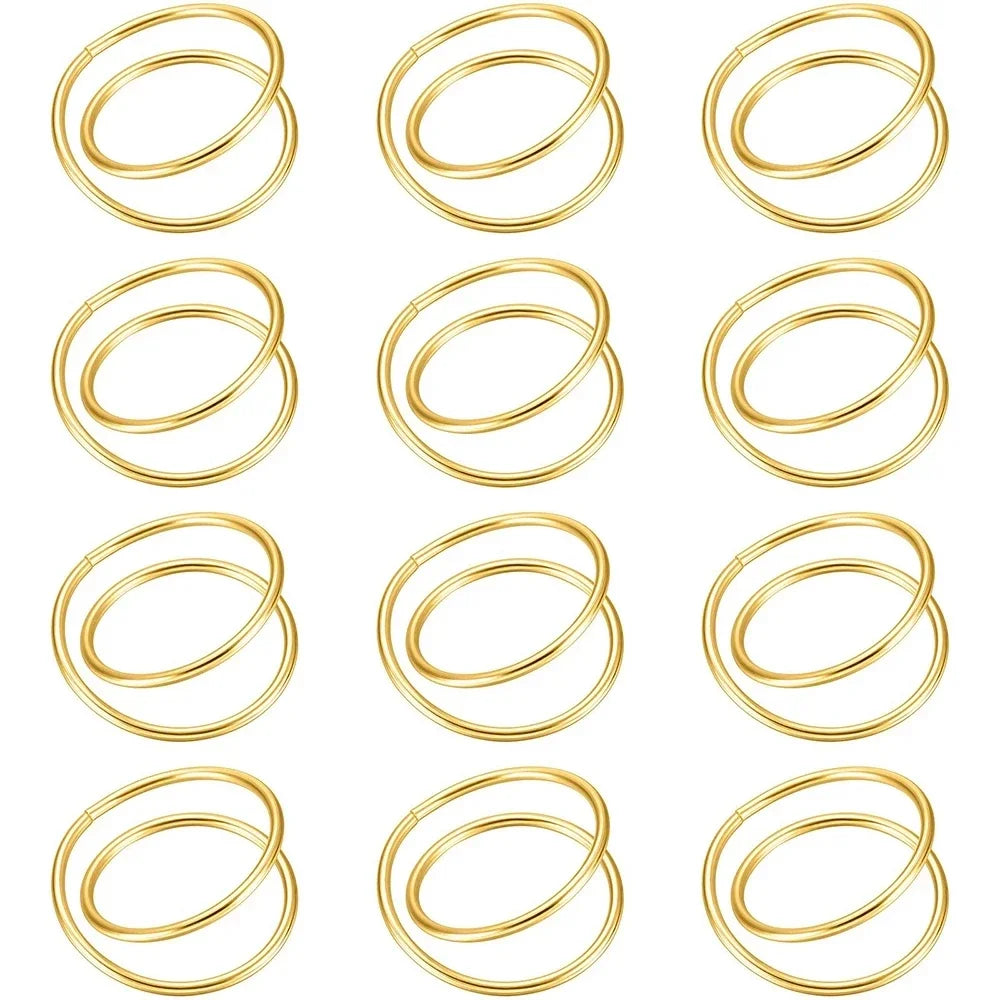 Lot de ronds de serviette dorés pour mariage