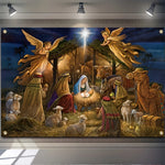 Bannière de fond Noël traditionnelle multicolore