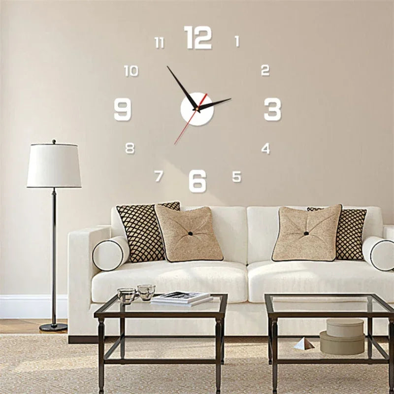 Horloge murale lumineuse 3D acrylique grise