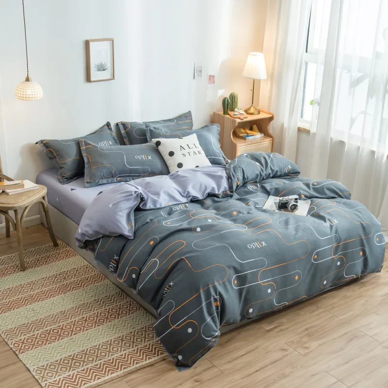 Housse de couette colorée double face AB violette