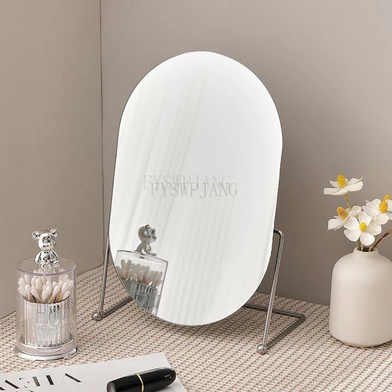 Coiffeuse miroir rond noir design chambre