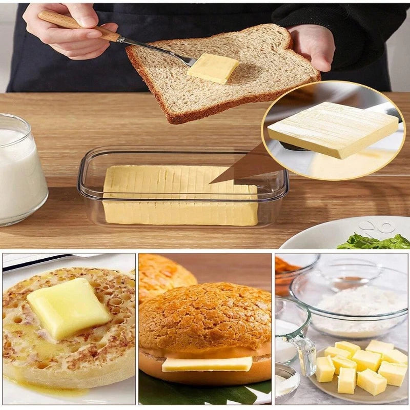 Beurrier de cuisine pratique avec couvercle