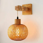 Applique murale en bambou style japonais rétro sur mur blanc
