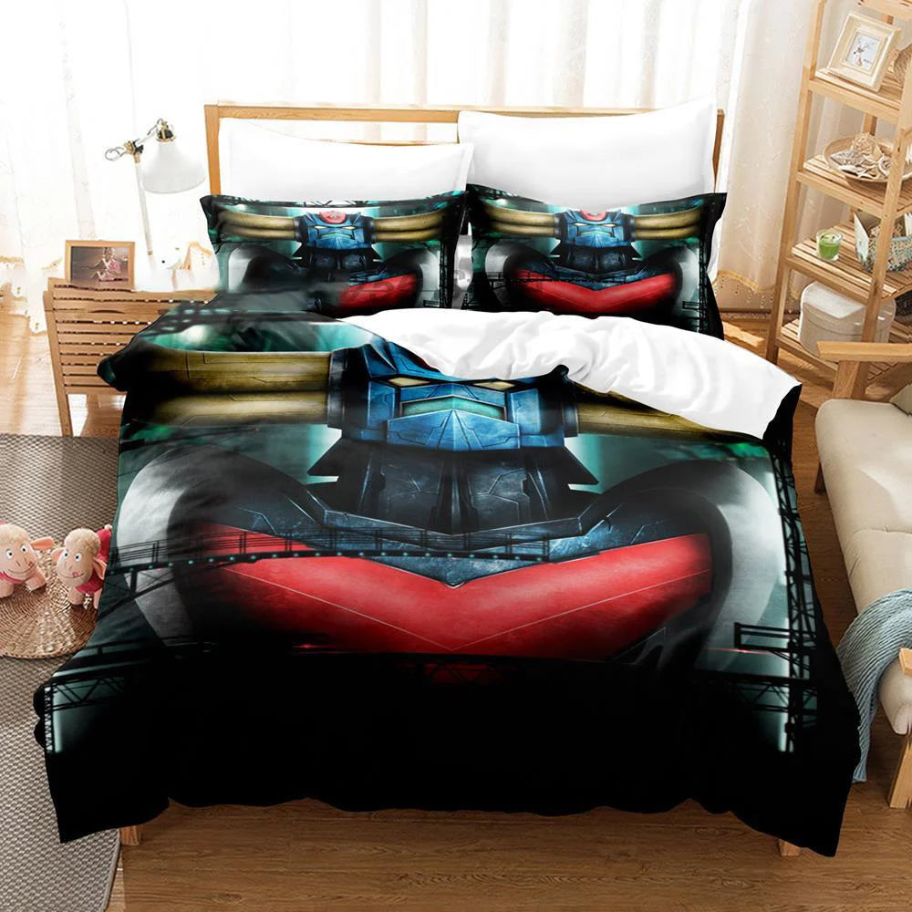 Housse de couette grise avec design 3D pour décoration moderne