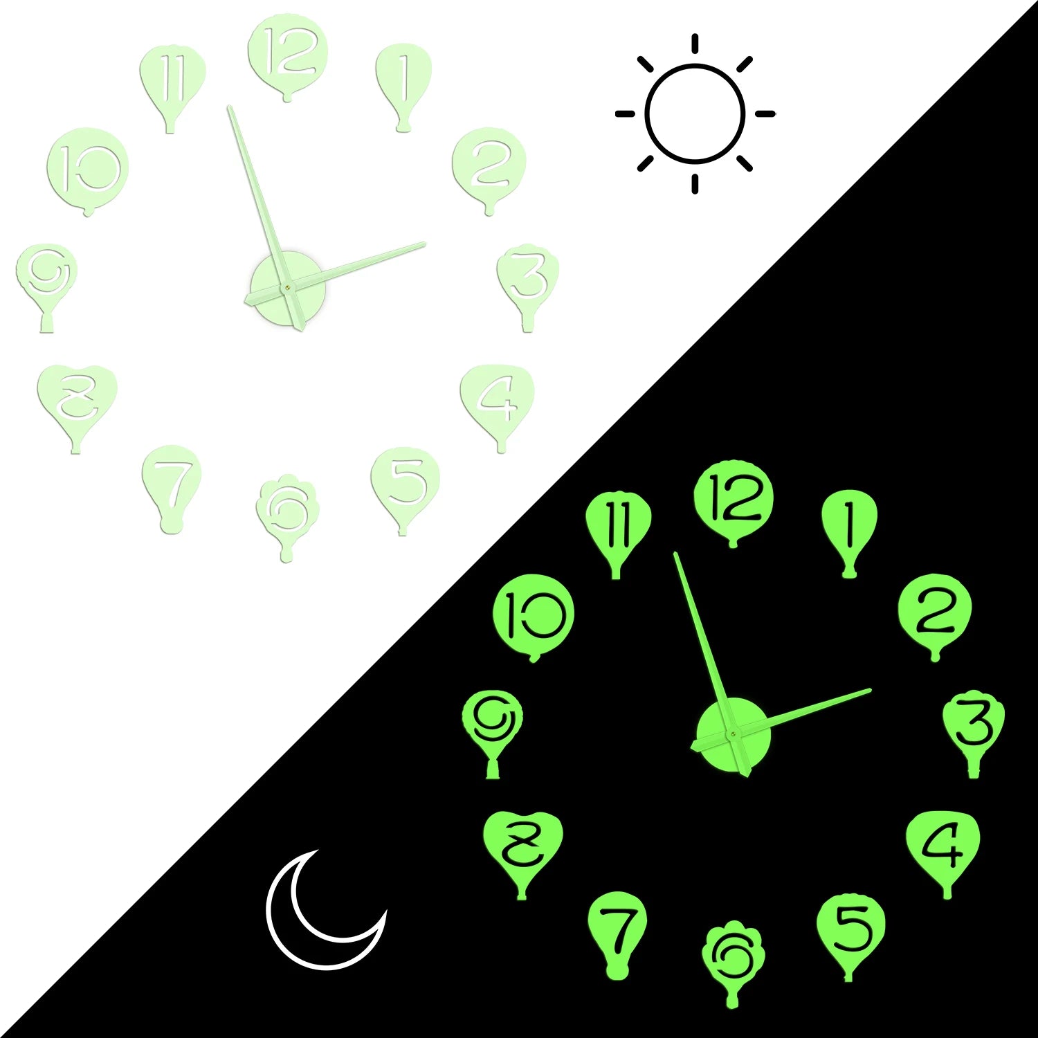 Horloge lumineuse ballon dans l'obscurité