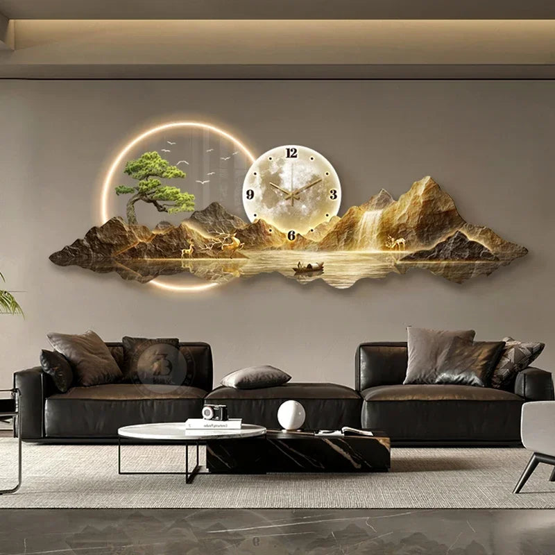 Horloge murale silencieuse pour salon dans un style nordique épuré