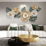Décoration murale abstraite en fer forgé bronze pour salon