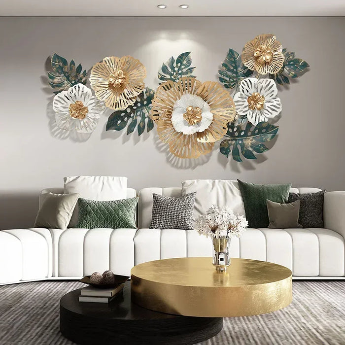 Décoration murale abstraite en fer forgé bronze pour salon