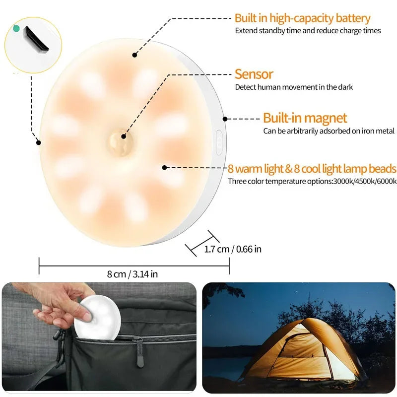 Lampe sans fil pour dressing éclairage automatique