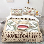Housse de couette One Piece Luffy Gear 5 pour garçons sur un lit