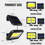 Détail de la lampe solaire murale étanche IP65 en mode allumé