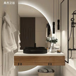 Miroir mural demi-rond 50 cm jaune clair