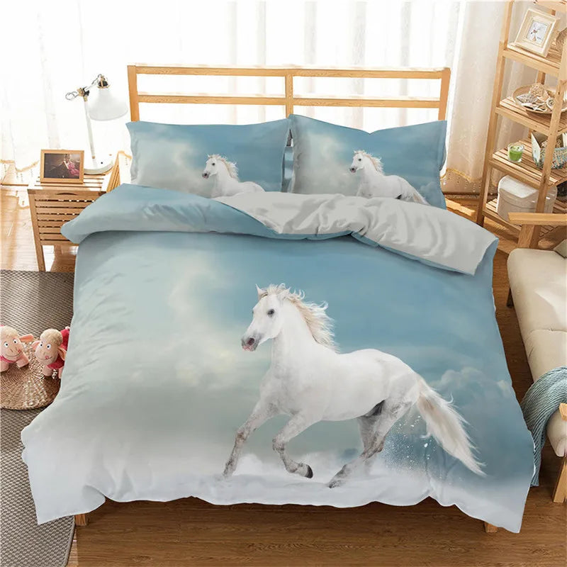 Housse de couette chevaux sauvages taille queen