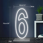 Enseigne LED néon numéro 3 blanc 70 cm déco intérieur