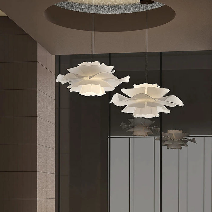 Suspension LED vague design moderne fleur couleur vert