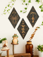 Décoration murale lune noire bois pour chambre