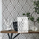 Pochoir mural géométrique triangulaire Gatsby pour niche