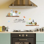Autocollant mural décoratif pour cuisinière en noir design cartoon