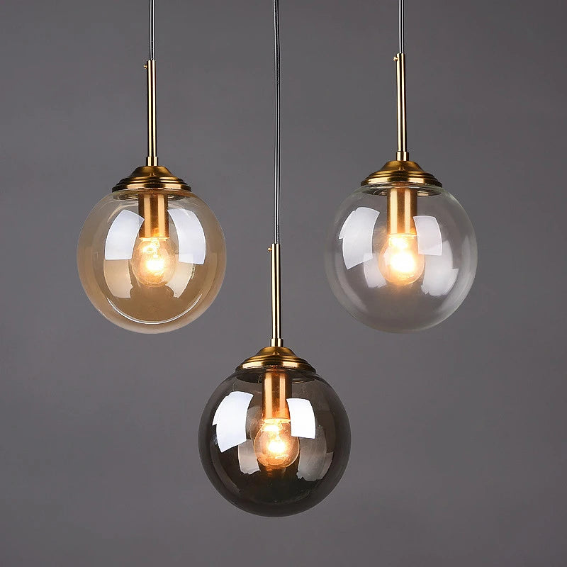 Lustre suspendu moderne en verre et métal pour salon