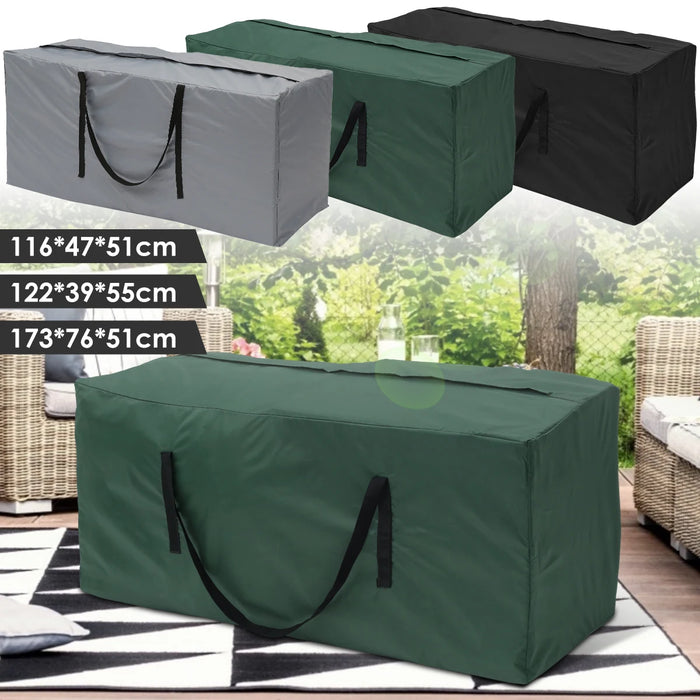 Housse de rangement étanche noire pour coussins de jardin