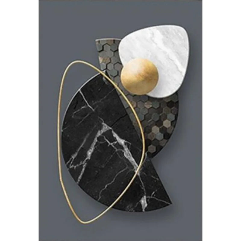 Tableau géométrique doré pour intérieur contemporain