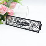 Ronds de serviette personnalisés en papier perlé blanc pour mariage